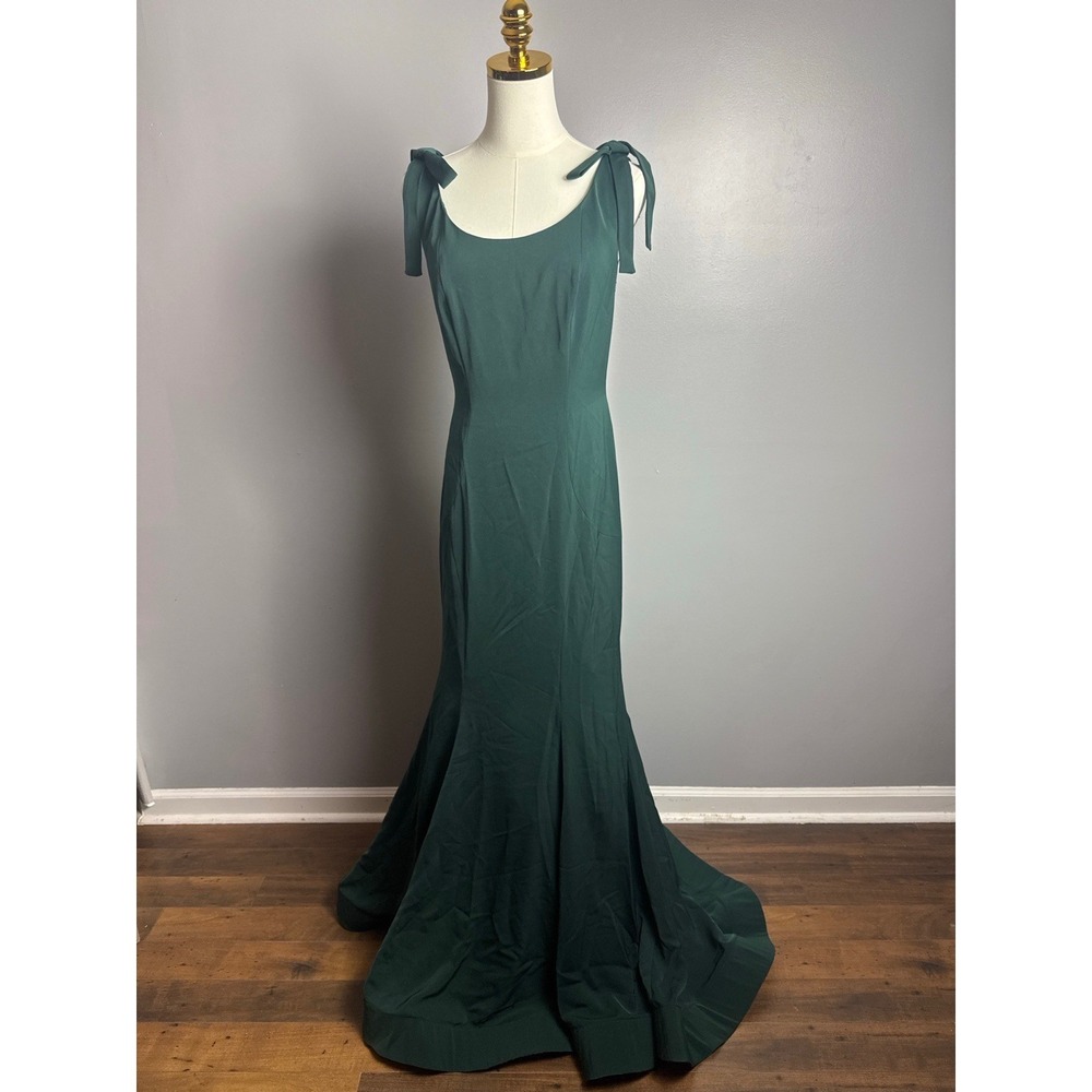 Mikael‎ Aghal Gown Women 4 Hunter Green New Mermaid Back Cutout 91G128-26